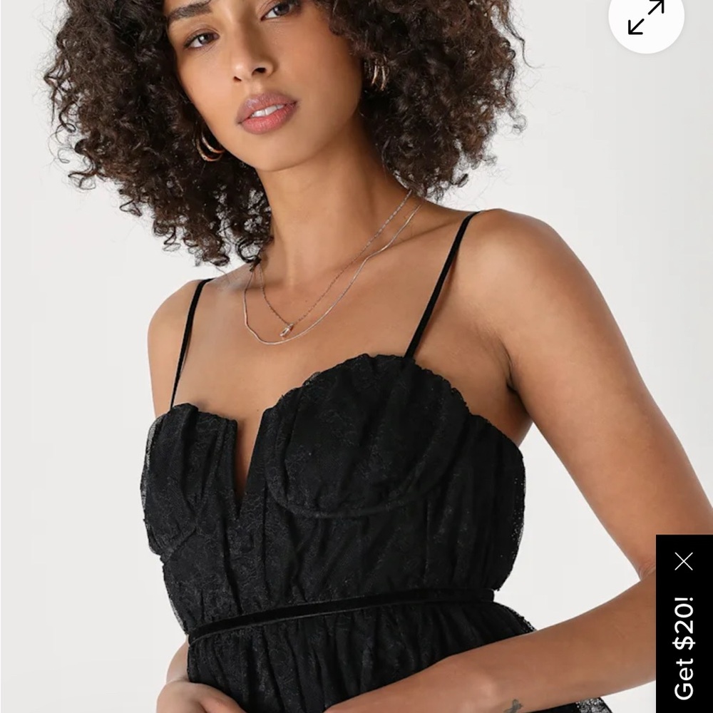 Lulu's Elegant Black Lace Dress